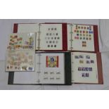 4 ALBUMS OF GB MINT AND USED STAMPS FROM 1854 - 2006 INCLUDING A FEW 1D REDS AND STOCKBOOK OF