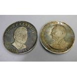 SCHWEITZER SILVER MEDAL & JFK SILVER MEDAL BY GREGORY & CO., BOTH IN CASE OF ISSUE WITH C.O.