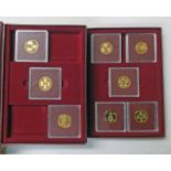 CAYMAN ISLANDS THE GOLD KINGS COLLECTION 1980 COIN SET, EACH COIN A GOLD 50 DOLLARS,