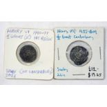 HENRY VI & HENRY VII SILVER HALF GROAT COINS,