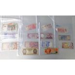 SELECTION OF VARIOUS WORLD BANKNOTES TO INCLUDE SOUTH AFRICA 20 RAND, YUGOSLAVIA 10 X 5000 DINAR,