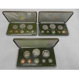 1975, 1976 AND 1977 TRINIDAD AND TOBAGO 8 COIN PROOF SETS IN CASE OF ISSUE WITH C.O.A.