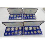 1976, 1977, 1978 AND 1979 JAMAICA 9 COIN PROOF SETS IN CASE OF ISSUE WITH C.O.A.