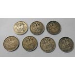 SEVEN VICTORIA CROWNS TO INCLUDE 4 X 1889, 1890,