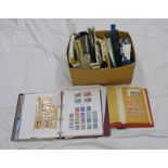 2 ALBUMS OF STAMPS TOGETHER WITH VARIOUS STAMP COLLECTING MATERIALS,