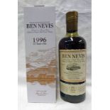 1 BOTTLE BEN NEVIS 21 YEAR OLD SINGLE MALT WHISKY, DISTILLED 1996 - 70CL, 54.