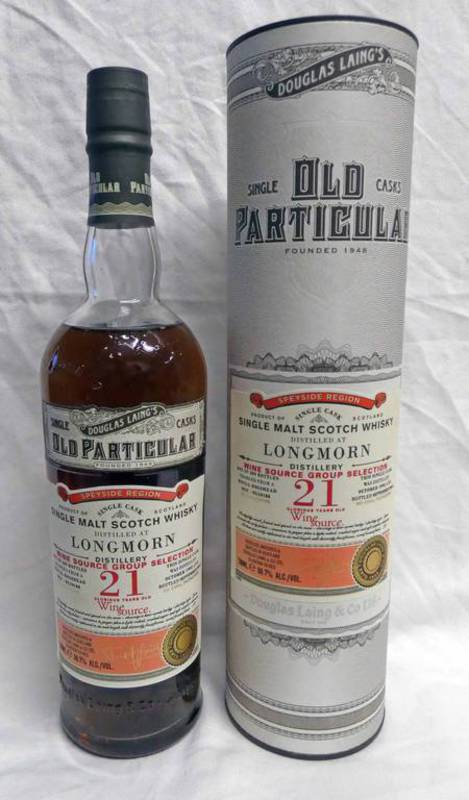 1 BOTTLE LONGMORN 21 YEAR OLD SINGLE MALT WHISKY, OLD PARTICULAR BOTTLING,