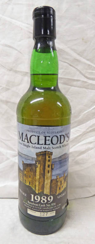 1 BOTTLE MACLEOD'S 15 YEAR OLD SINGLE MALT WHISKY, VINTAGE 1989 - 70CL,