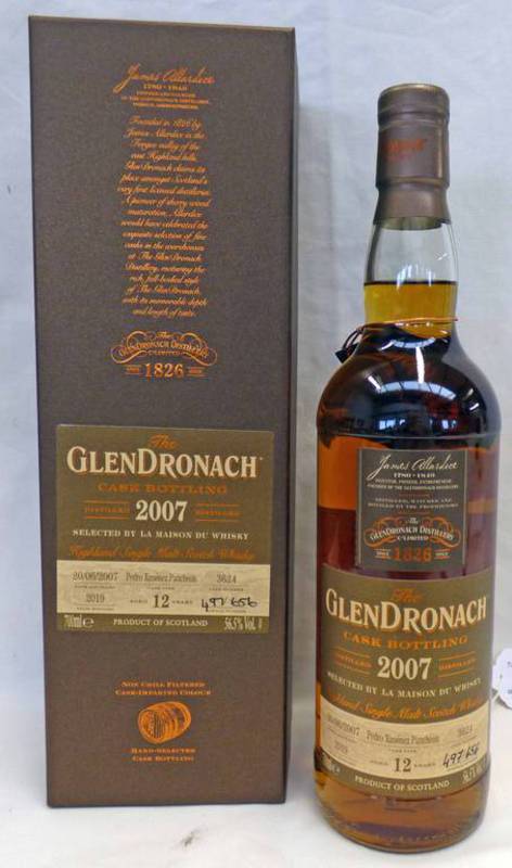 1 BOTTLE GLENDRONACH 12 YEAR OLD SINGLE MALT WHISKY, DISTILLED 2007 - 70CL, 56.