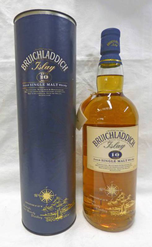 1 BOTTLE BRUICHLADDICH 10 YEAR OLD SINGLE MALT WHISKY - 1 LITRE,