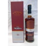 1 BOTTLE BOWMORE 16 YEAR OLD WINE CASK MATURED SINGLE MALT WHISKY, DISTILLED 1992 - 750ML, 53.