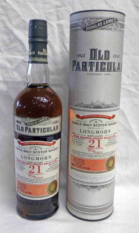 1 BOTTLE LONGMORN 21 YEAR OLD SINGLE MALT WHISKY, OLD PARTICULAR BOTTLING,