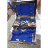 MAHOGANY CASED CANTEEN WITH VARIOUS CUTLERY