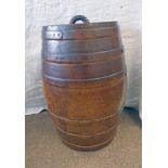 CERAMIC GARDEN 6 BAND WHISKY BARREL WITH LID,