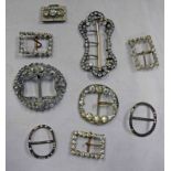 SELECTION OF VARIOUS 19TH CENTURY PASTE SET BUCKLES