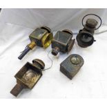 TWO SIGNALLING LANTERNS AND 3 GIG LAMPS -5-