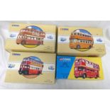FOUR CORGI CLASSIC MODEL BUSES INCLUDING 97870 - KARRIER WH TROLLEYBUS,