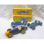 THREE DINKY TOY MODEL RACING CARS INCLUDING 2 X 230-TALBOT-LAGO,