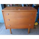 TEAK G-PLAN CHEST OF 3 DRAWERS WIDTH 76CM