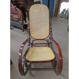 BENTWOOD ROCKING CHAIR WITH BERGERE SEAT BACK