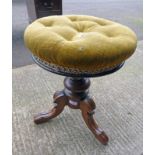 EARLY 20TH CENTURY CIRCULAR STOOL ON CENTRAL COLUMN WITH 3 SPREADING LEGS