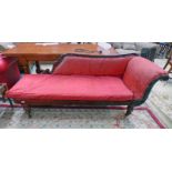 19TH CENTURY MAHOGANY CHAISE LONGUE ON CABRIOLE SUPPORTS - LENGTH 173CM Condition