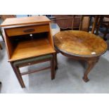 EARLY 20TH CENTURY WALNUT ROUND TABLE ON BALL AND CLAW SUPPORTS LENGTH 68CM,