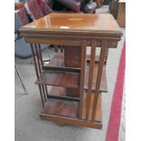 MAHOGANY REVOLVING BOOKCASE WITH SATINWOOD CROSS BANDING CIRCA 1890 - PLUS VAT Condition