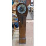 ART DECO WALNUT GRANDMOTHER CLOCK