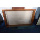 PINE DISPLAY CABINET WITH GLAZED PANEL DOOR AND GLASS SHELVES WIDTH 109CM