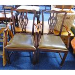 PAIR OF LATE 19TH OR EARLY 20TH CENTURY MAHOGANY ARMCHAIRS