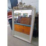 GILT & WHITE FRAMED MIRROR - 135 X 87CM