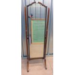 EARLY 20TH CENTURY MAHOGANY CHEVAL MIRROR HEIGHT 57CM