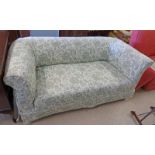 OVERSTUFFED SETTEE WITH GREEN FLORAL PATTERN LENGTH 170CM