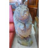 CARVED WOODEN BEAR HEIGHT 103CM