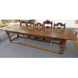 A OAK REFECTORY TABLE,