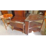 MAHOGANY TROLLEY, OVAL MAHOGANY TABLE,