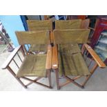 SET OF 4 20TH CENTURY OAK FOLDING ARMCHAIRS Condition Report: The wooden frames all