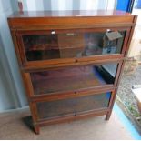 MAHOGANY BOOKCASE WITH LIGHT UP GLASS DOORS