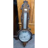 OAK ANEROID BAROMETER 86CM TALL