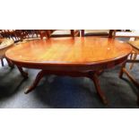 OVAL MAHOGANY TABLE Condition Report: The dimensions for this lot are: Length -