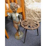CAST METAL STAND AND A CAST METAL FIGURE -2-
