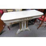 20TH CENTURY CONSOLE TABLE WITH GILT METAL MOUNTS 77CM TALL