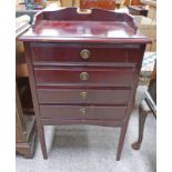 MAHOGANY 4 DRAWER MUSIC CHEST