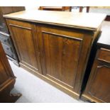 PINE CABINET WITH SHELVED INTERIOR & 2 PANEL DOORS - 122CM LONG Condition Report: