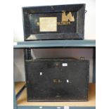 1 LARGE METAL FALL FRONT DEED BOX & 1 OTHER - PLUS VAT
