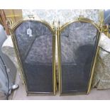 PAIR OF METAL FRAMED FIRE GUARDS HEIGHT 82CM