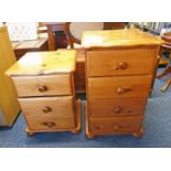 PINE 4 DRAWER BEDSIDE CHEST & 3 DRAWER BEDSIDE CHEST