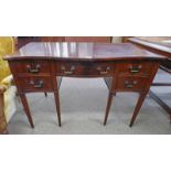 LATE 19TH CENTURY MAHOGANY DESK WITH SERPENTINE FRONT,