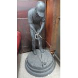 METAL GARDEN STATUE OF A GOLFER 105CM TALL